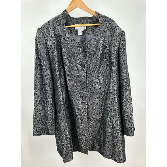 G. M. I. Woman plus size 24W Black Dazzle Design Suit jacket dress Top Coat‎ - Picture 1 of 10